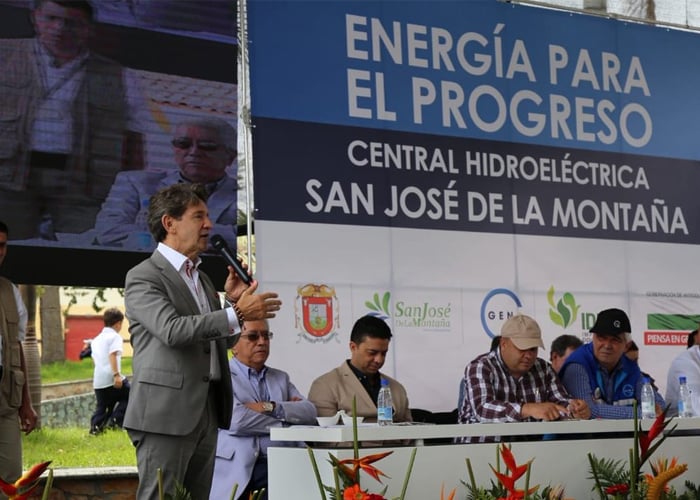 Central hidroeléctrica de San José de la Montaña ya prendió sus turbinas