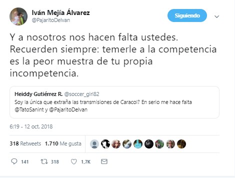  - ¿Vainazo de Iván Mejía a Caracol?