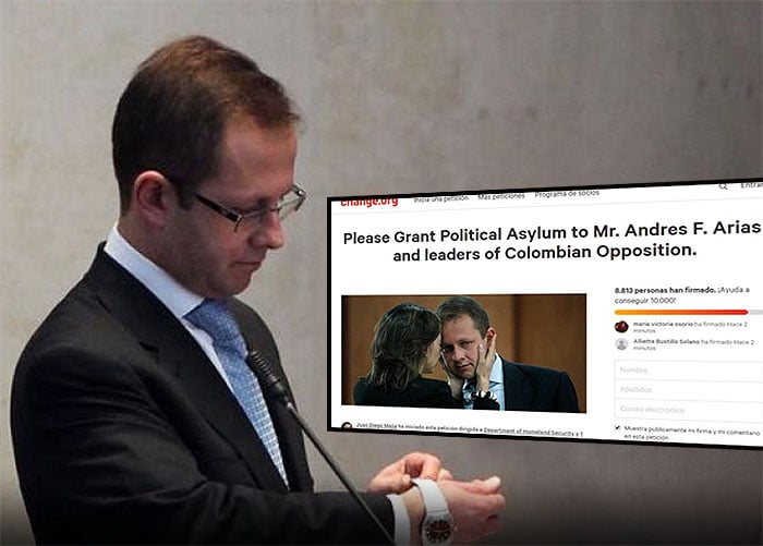 Se disparan las firmas pidiendo el asilo para Andrés Felipe Arias