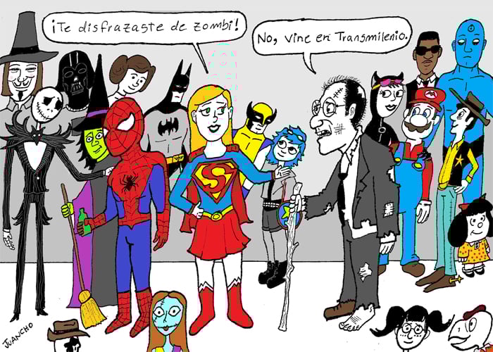 Caricatura: fiesta de disfraces