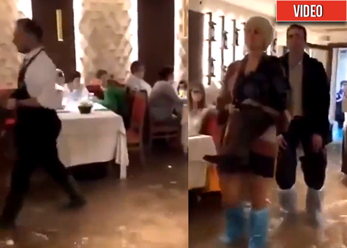 No importa que este inundada, los restaurantes siguen llenándose en Venecia