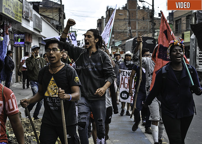 Los marchantes de la Línea llegaron a Bogotá