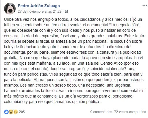  - "La directora de La negociación siempre estuvo feliz con la censura"