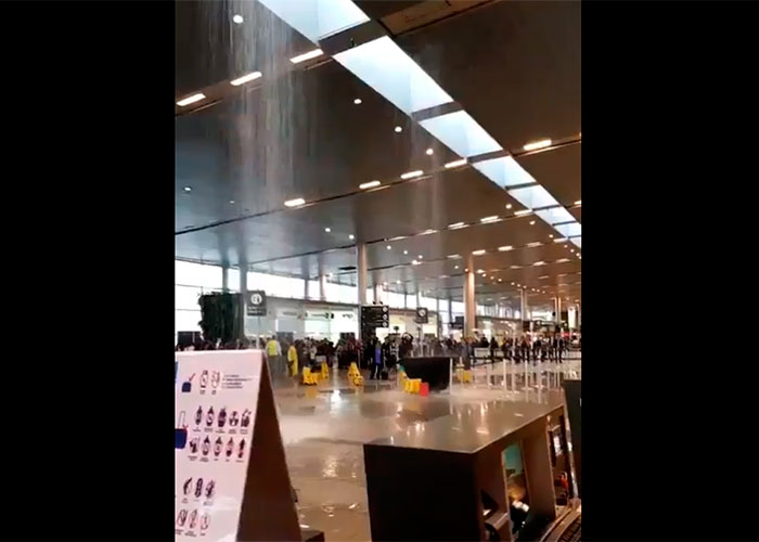 [Videos] Aeropuerto El Dorado inundado por fuertes lluvias