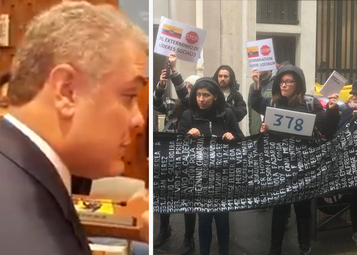 Ante el Elíseo, colombianos enfrentaron al presidente, ¿arde París?