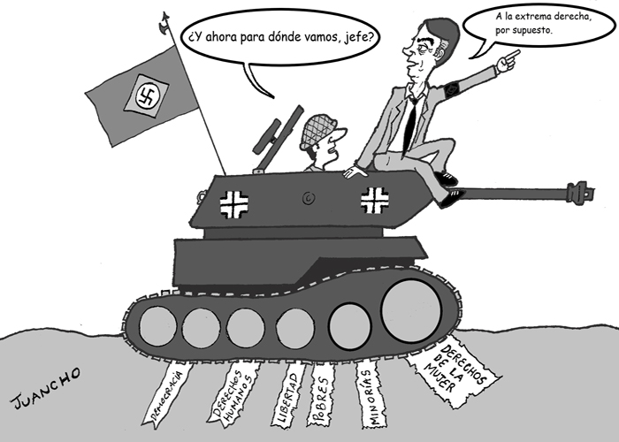 Caricatura: la ruta de Bolsonaro