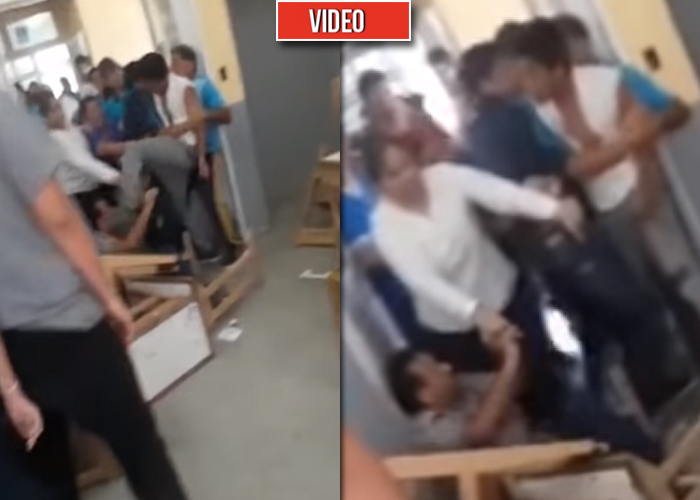 Por perder el año, alumno agarró a su profesor a patadas en la cara