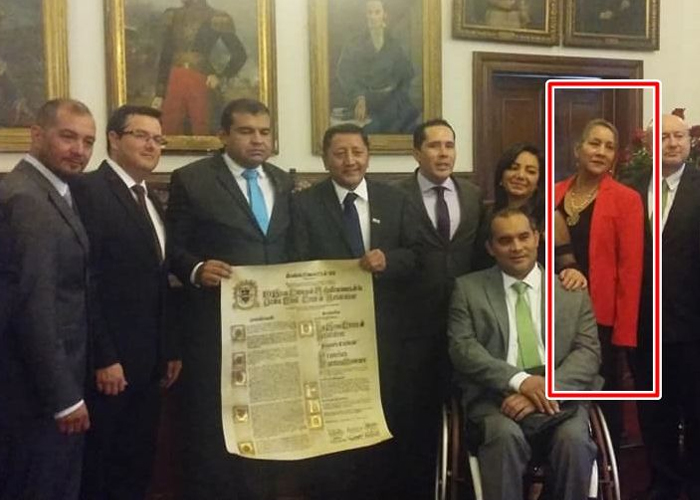 Secretaria de Gobierno en un evento, mientras Esmad arremetía contra estudiantes de Unicauca