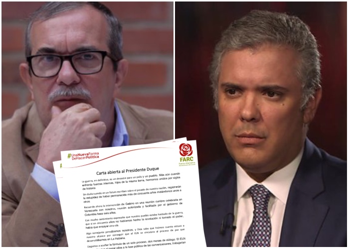 Timochenko va con Duque en la paz, no en la guerra