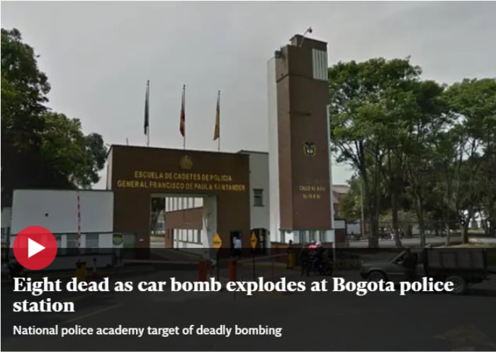 Titulares del mundo registran el atentado en Bogotá