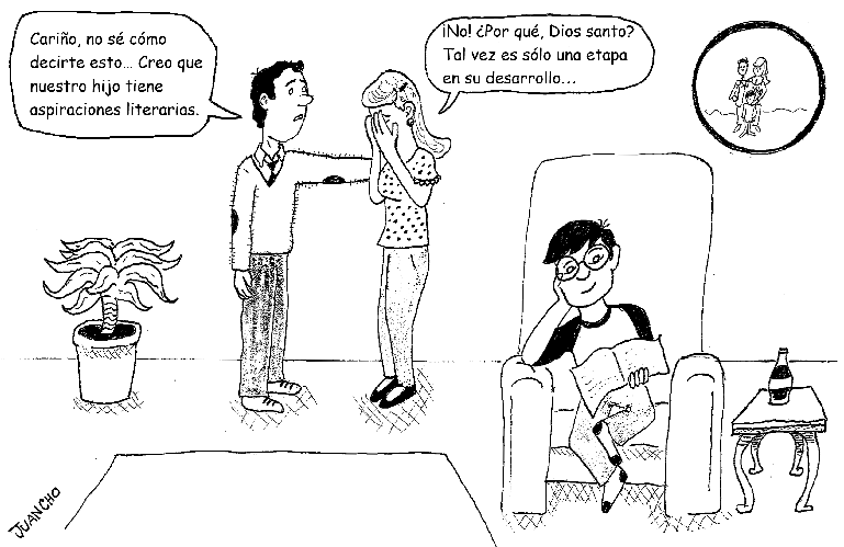 Caricatura: Aspiraciones literarias