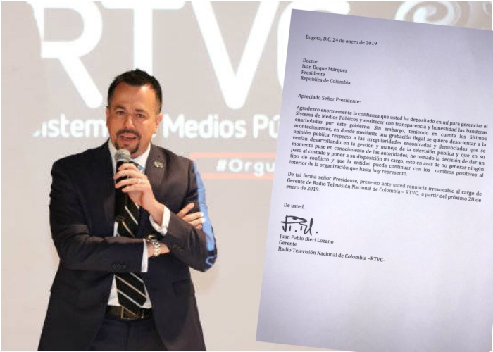 Se va gerente de RTVC: campanazo para Duque