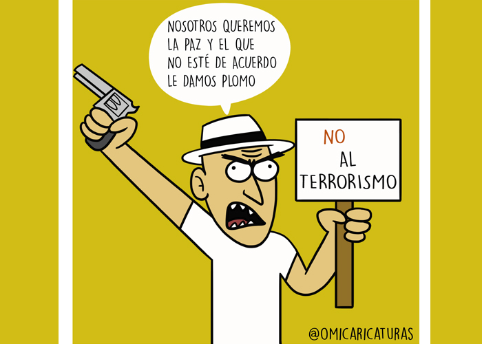 Caricatura: Paz o plomo