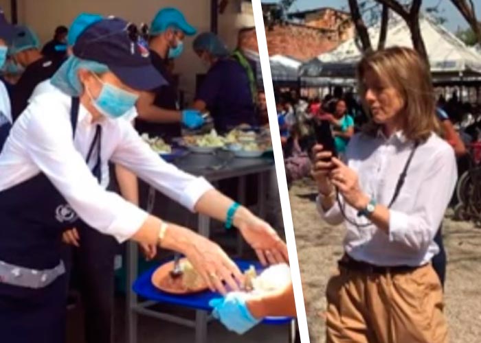 Caroline Kennedy le sirve el almuerzo a los refugiados venezolanos en Cúcuta