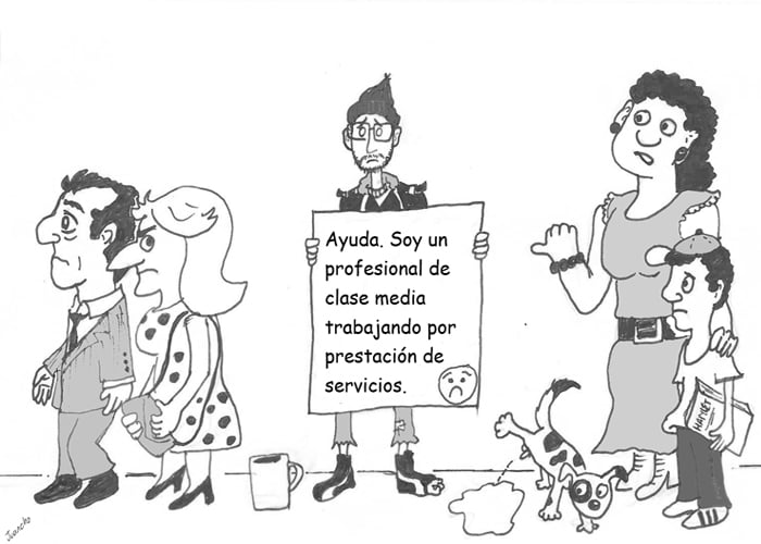 Caricatura: El drama de la prestación de servicios