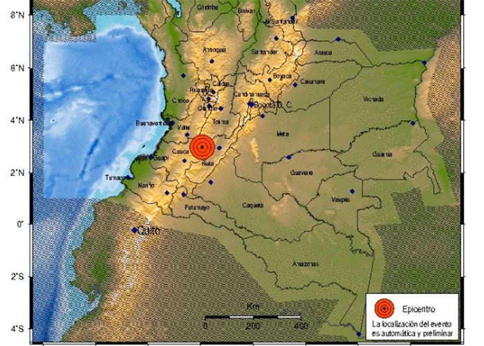 Nuevo temblor sacude a Bogotá, el centro y sur del país