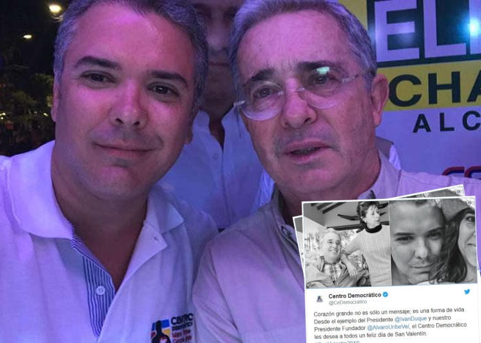 Original tarjeta del CD para San Valentín con sus dos parejas presidenciales