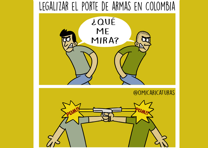 Caricatura: Plomo es lo que se viene si legalizan el porte de armas
