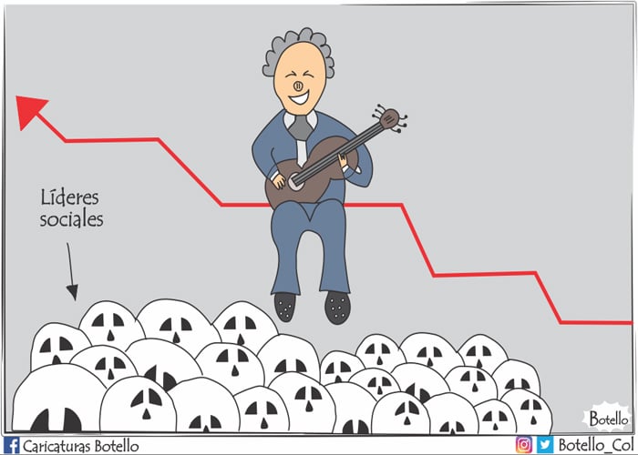 Caricatura: Mientras sube la popularidad de Duque, aumentan los muertos