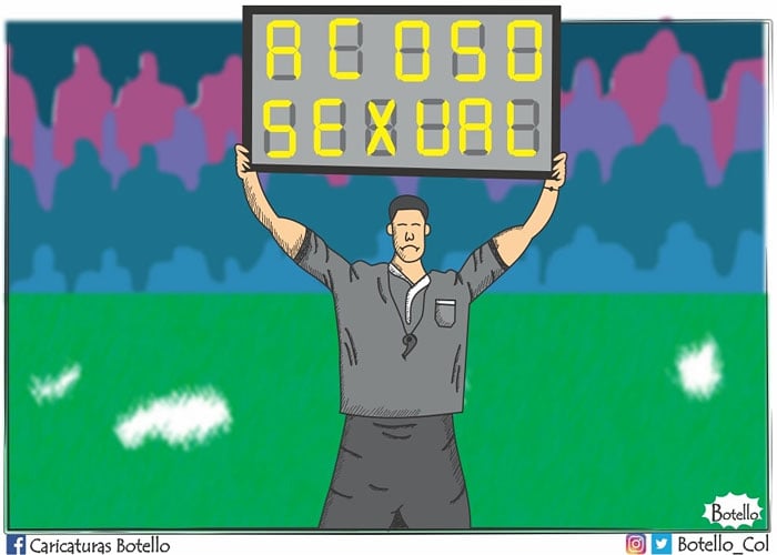 Caricatura: Continúa el acoso sexual en el mundo del fútbol