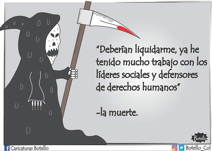 Caricatura: ¡No cesa el asesinato de líderes sociales!