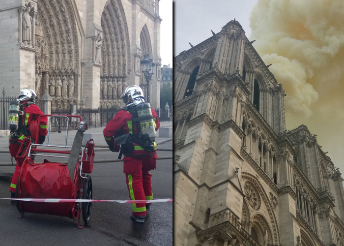 Arde la Catedral de Notre Dame, emblema de París