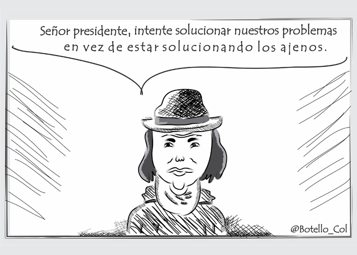 Caricatura: Presidente, que si por favor le pone cuidado al Cauca