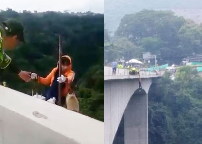 [Video] Policía logra salvar a joven al borde del suicidio en puente de Ibagué