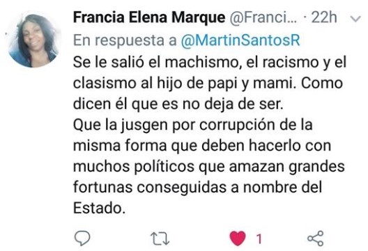  - “Se le salió el clasismo al hijo de papi y mami de Martín Santos”