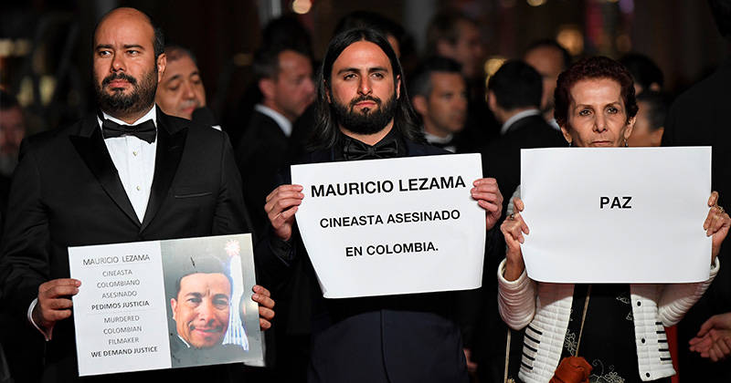 La protesta en Cannes por el asesinato de un cineasta colombiano