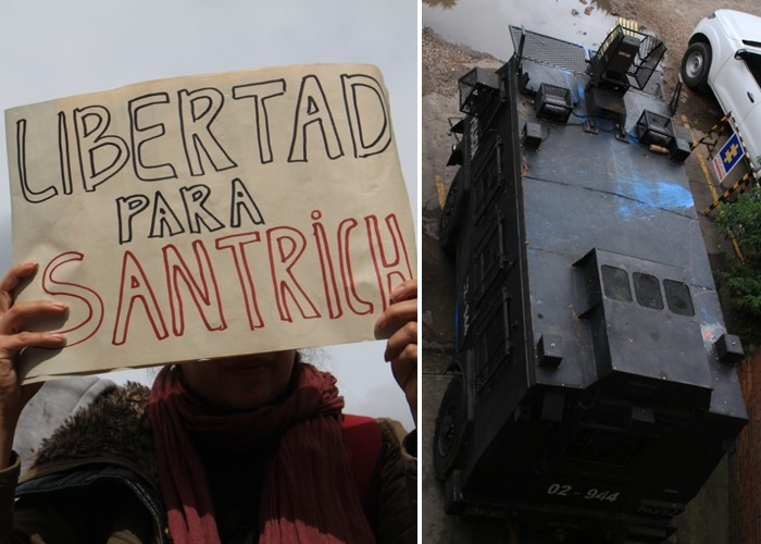 [FOTOS] En esta tanqueta llegó Santrich al juzgado. Se oyó, pero no se vio