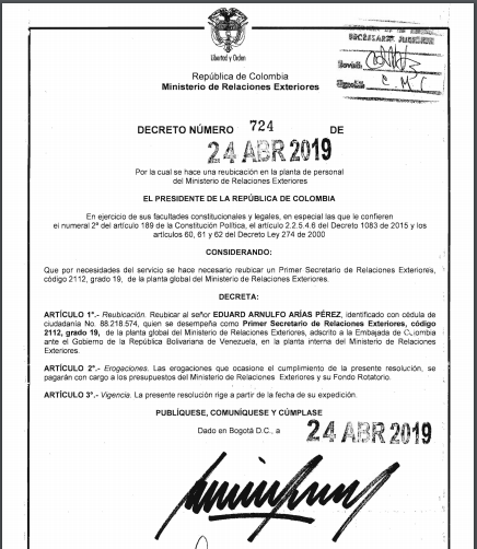  - El último diplomático colombiano en empacar maletas en Venezuela 