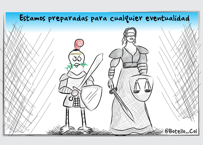 Caricatura: ¡La paz y la justicia no se tocan!