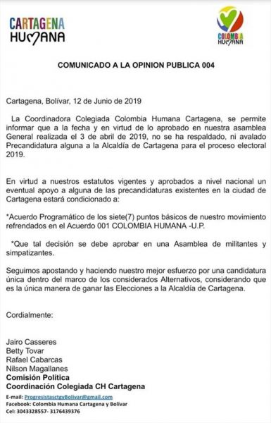 - Dedazo de Petro en Cartagena provoca furia entre sus seguidores