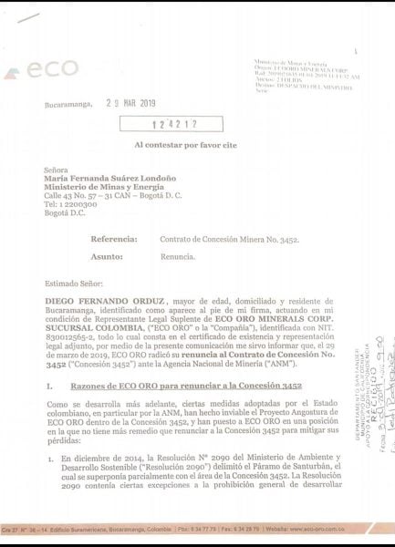  - La directora de la ANM espanta a la minería en Santurban