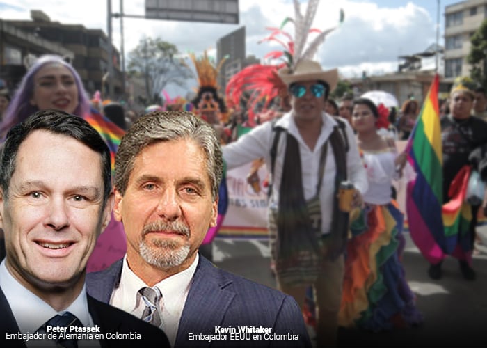 Diecisiete embajadores marchan por el orgullo gay