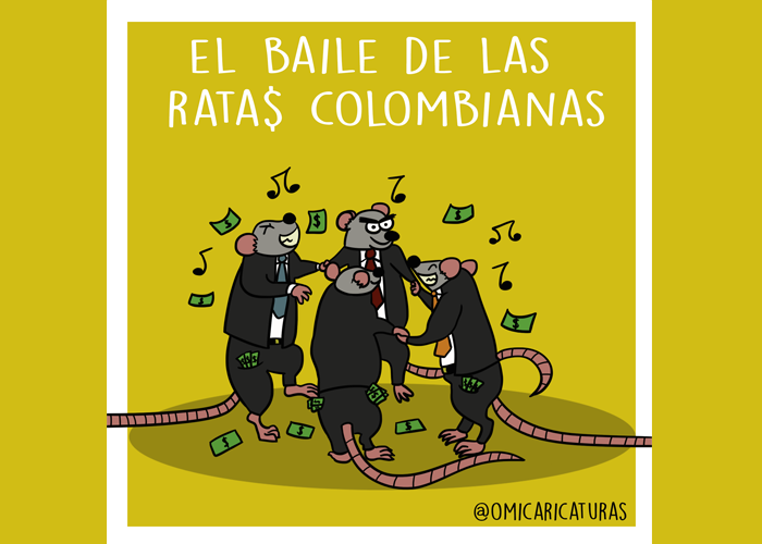 Caricatura: El baile de las ratas colombianas