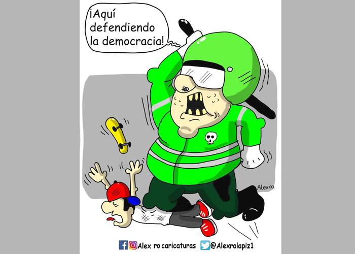 Caricatura: Represión policial