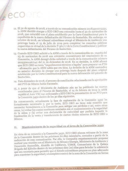  - La directora de la ANM espanta a la minería en Santurban