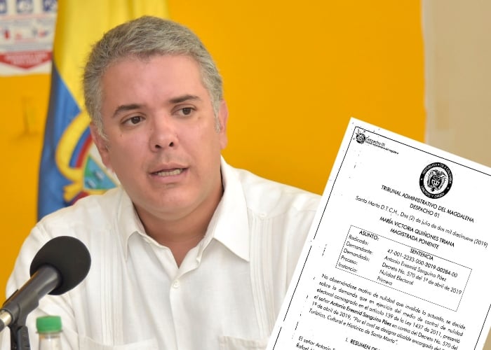 Presión judicial a Duque para que escoja alcalde de Santa Marta