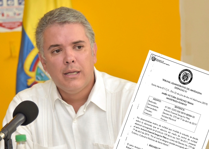 Presión judicial a Duque para que escoja alcalde de Santa Marta