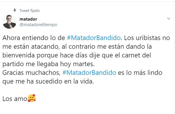  - Matador no se arruga y ante el bullying de los uribistas los desafía