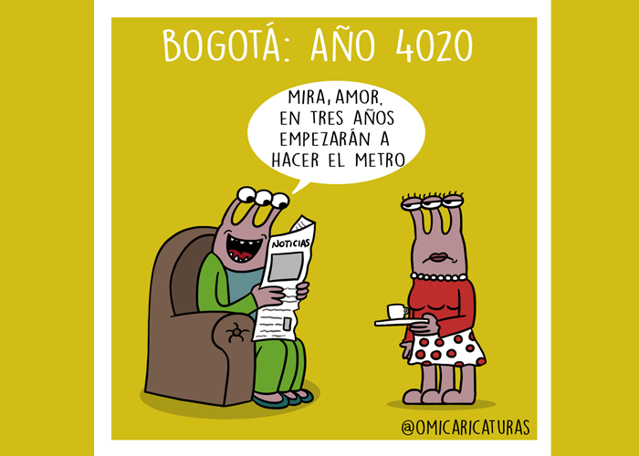Caricatura: ¿Para cuándo el metro de Bogotá?