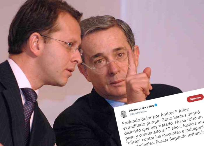 Uribe recibe a Andrés Felipe Arias con un triste trino