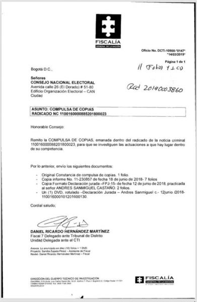  - CNE se tomó en serio las denuncias de la Fiscalía sobre Santos