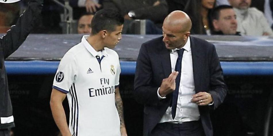Otra vez James le queda mal a Zidane