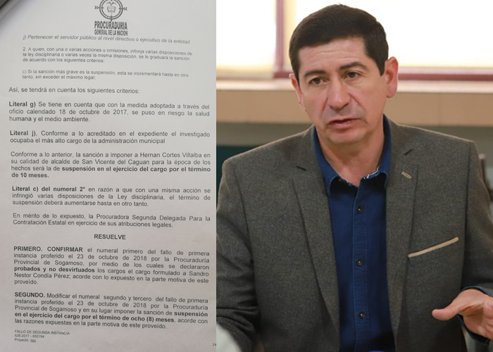 En firme la suspensión del alcalde de Sogamoso