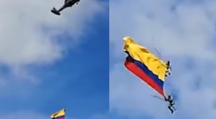  - [VIDEO] Impactante caída de dos militares desde helicóptero en Medellín