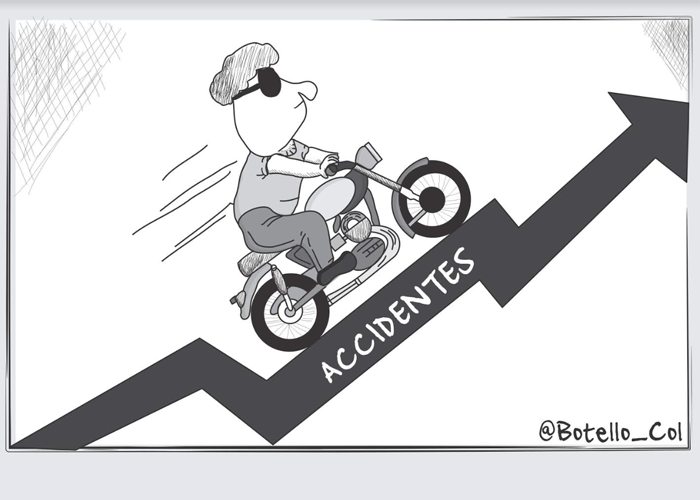 Caricatura: En aumento, los índices de accidentabilidad en moto