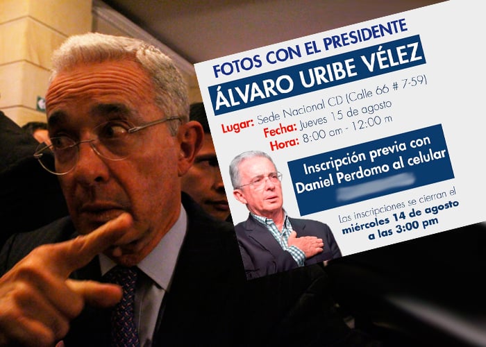 Sesión de fotos para aparecer con Uribe